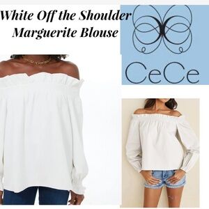NEW White Off the Shoulder Marguerite Blouse/condition